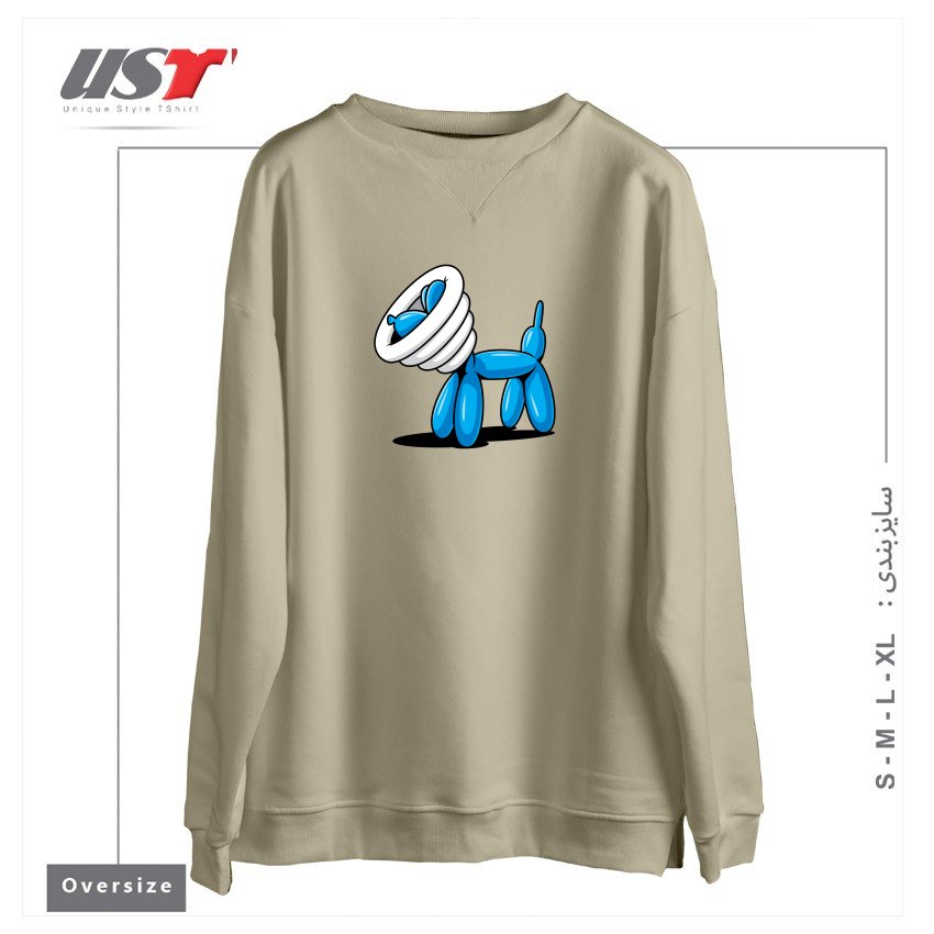 طرح SCRATCHY سوییشرت اورسایزرنگ نخودی