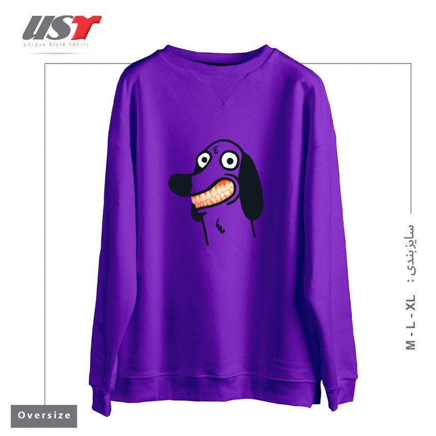 طرح SMILE سوییشرت اورسایزرنگ بنفش