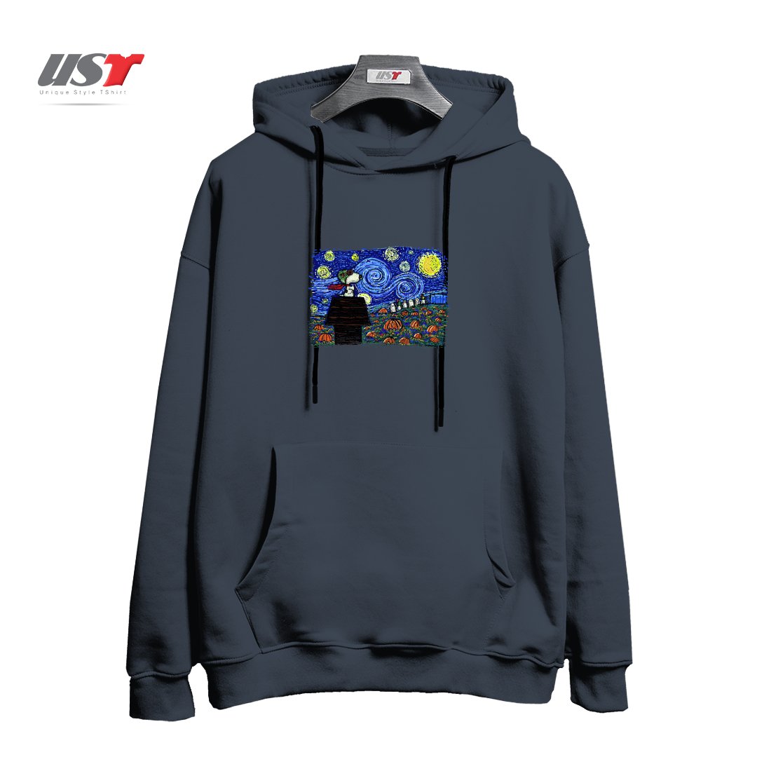 طرح STARRY GREAT PUMPKIN NIGHT هودی اورسایزرنگ دودی