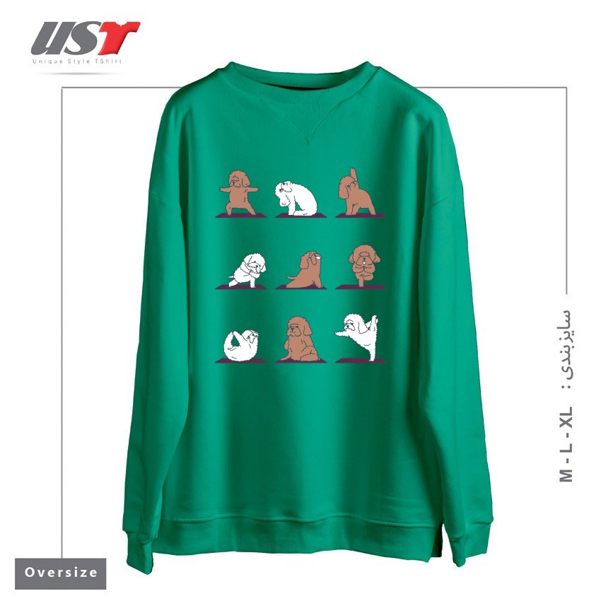 سوییشرت اورسایز طرح POODLE YOGA