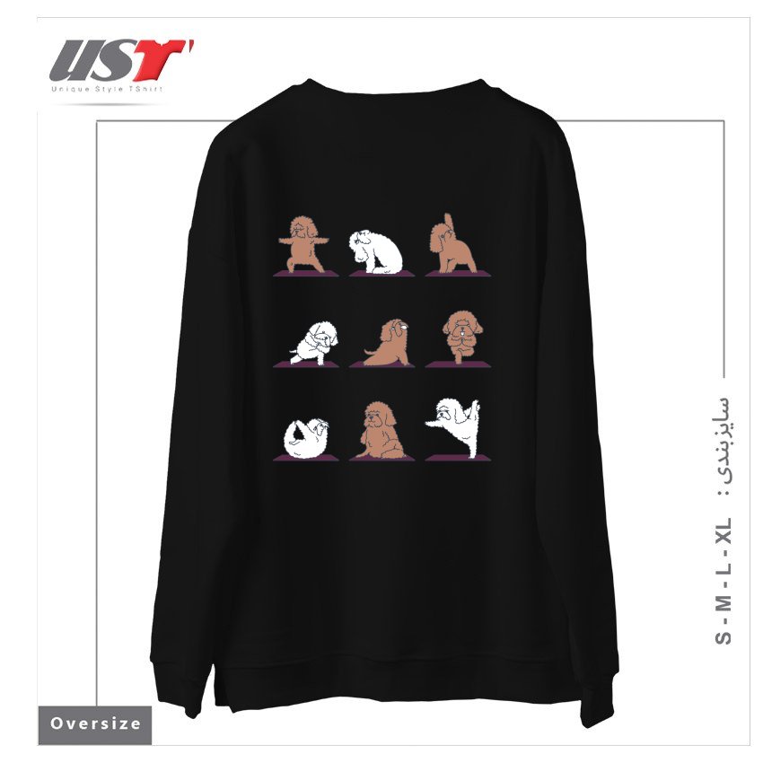 طرح POODLE YOGA سوییشرت اورسایزرنگ مشکی