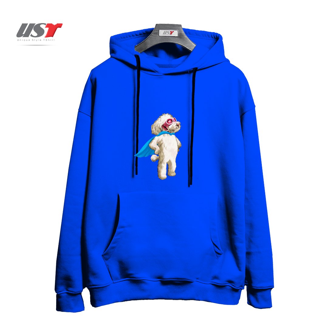 طرح SUPER هودی اورسایزرنگ آبی شالی