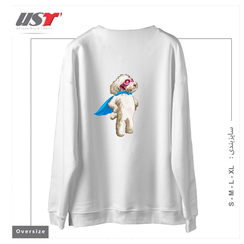 طرح SUPER سوییشرت اورسایزرنگ سفید