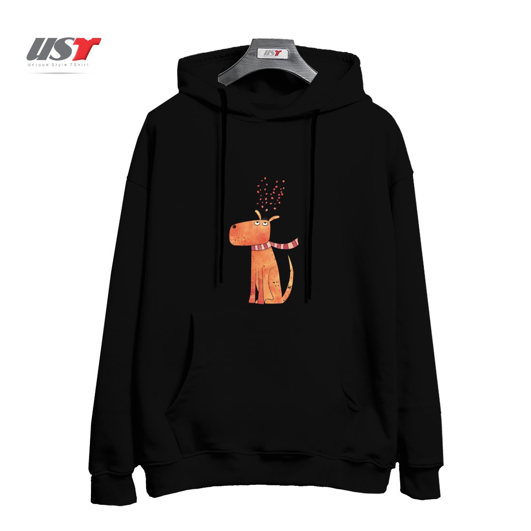 طرح THE ANTLER HAT هودی اورسایزرنگ مشکی