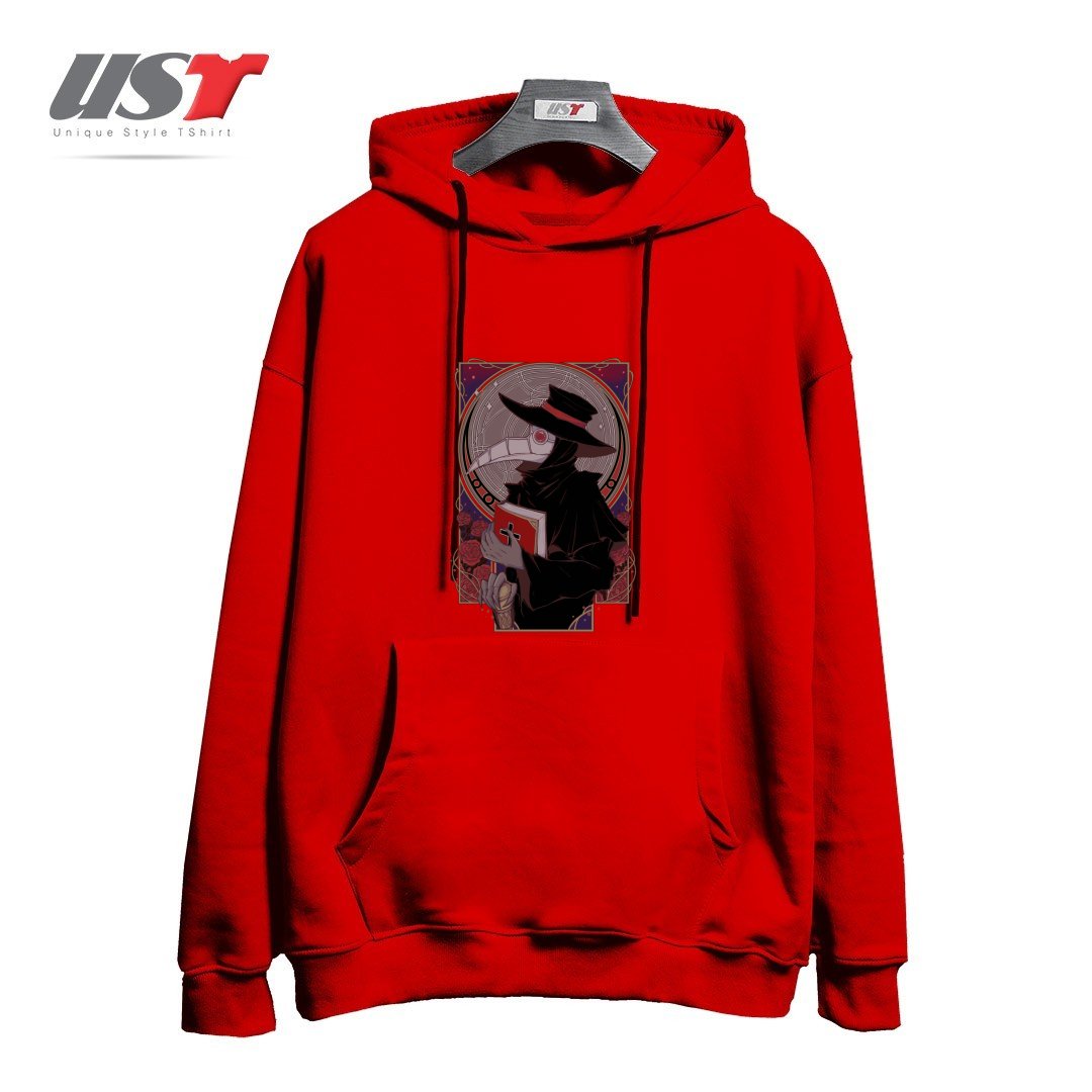 طرح DARK DOCTOR هودی اورسایزرنگ قرمز