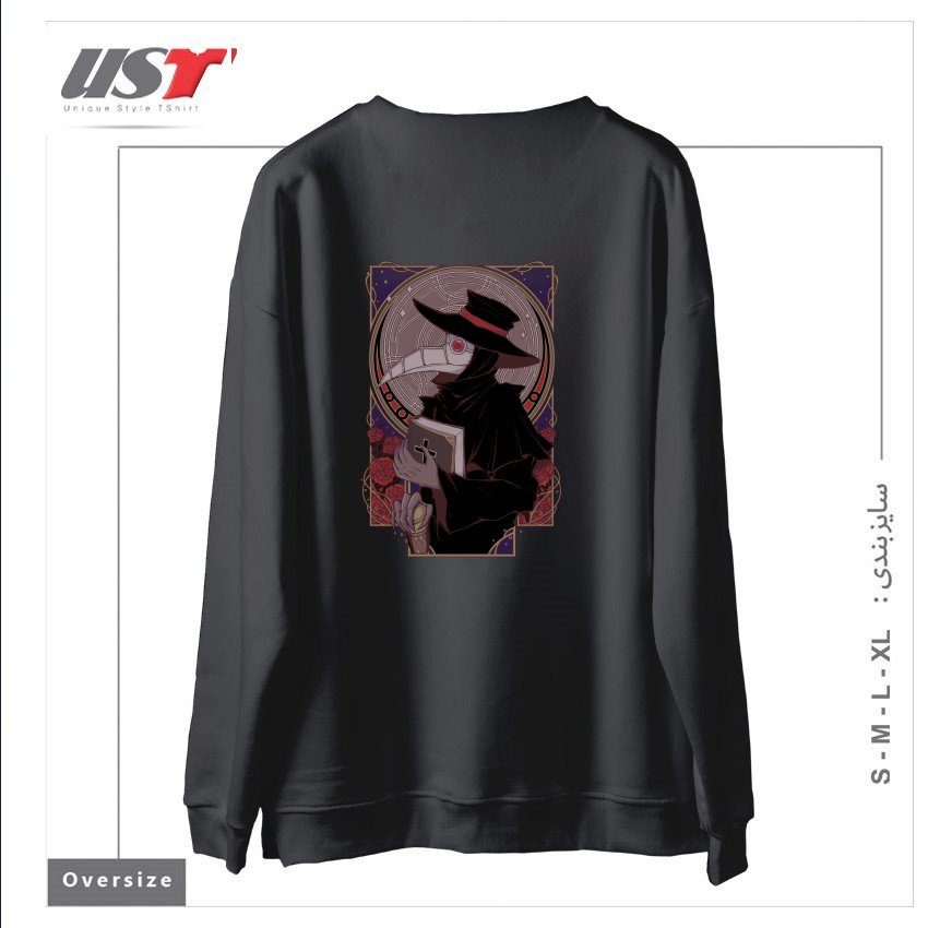 طرح DARK DOCTOR سوییشرت اورسایزرنگ دودی