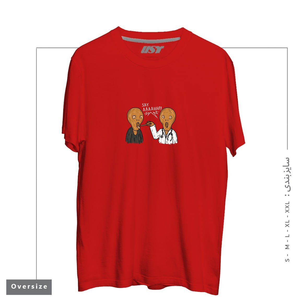 طرح DOCTOR MUNCH! تیشرت اورسایزرنگ قرمز
