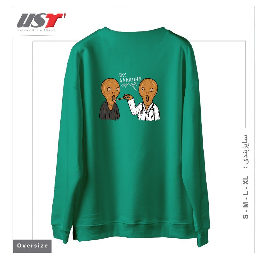 طرح DOCTOR MUNCH! سوییشرت اورسایزرنگ سبز سدری