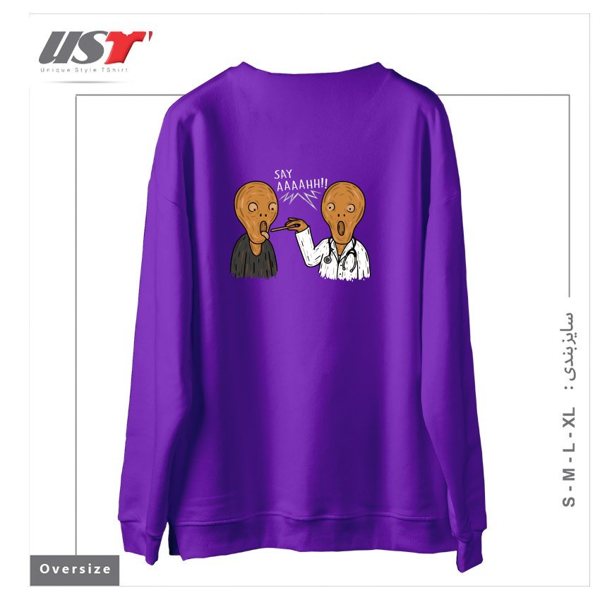 طرح DOCTOR MUNCH! سوییشرت اورسایزرنگ بنفش