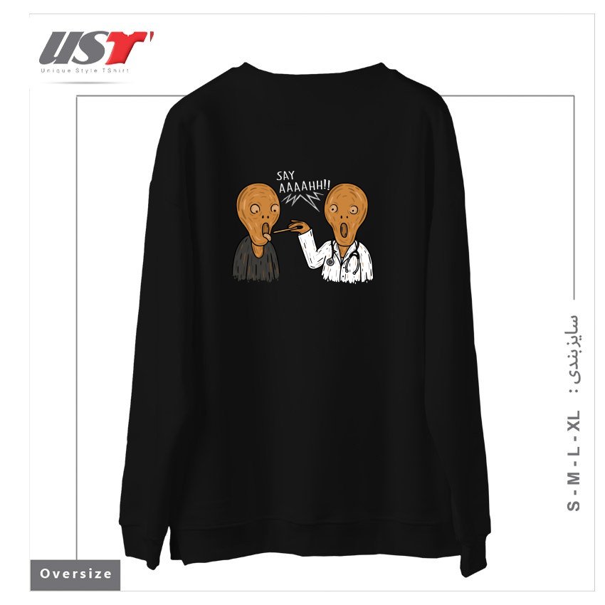 طرح DOCTOR MUNCH! سوییشرت اورسایزرنگ مشکی