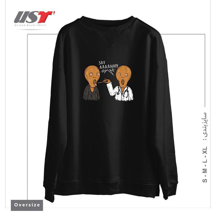 طرح DOCTOR MUNCH! سوییشرت اورسایزرنگ مشکی