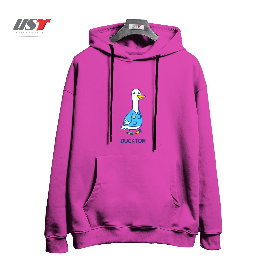 طرح DUCKTOR (DUCK DOCTOR) T-SHIRT هودی اورسایزرنگ صورتی