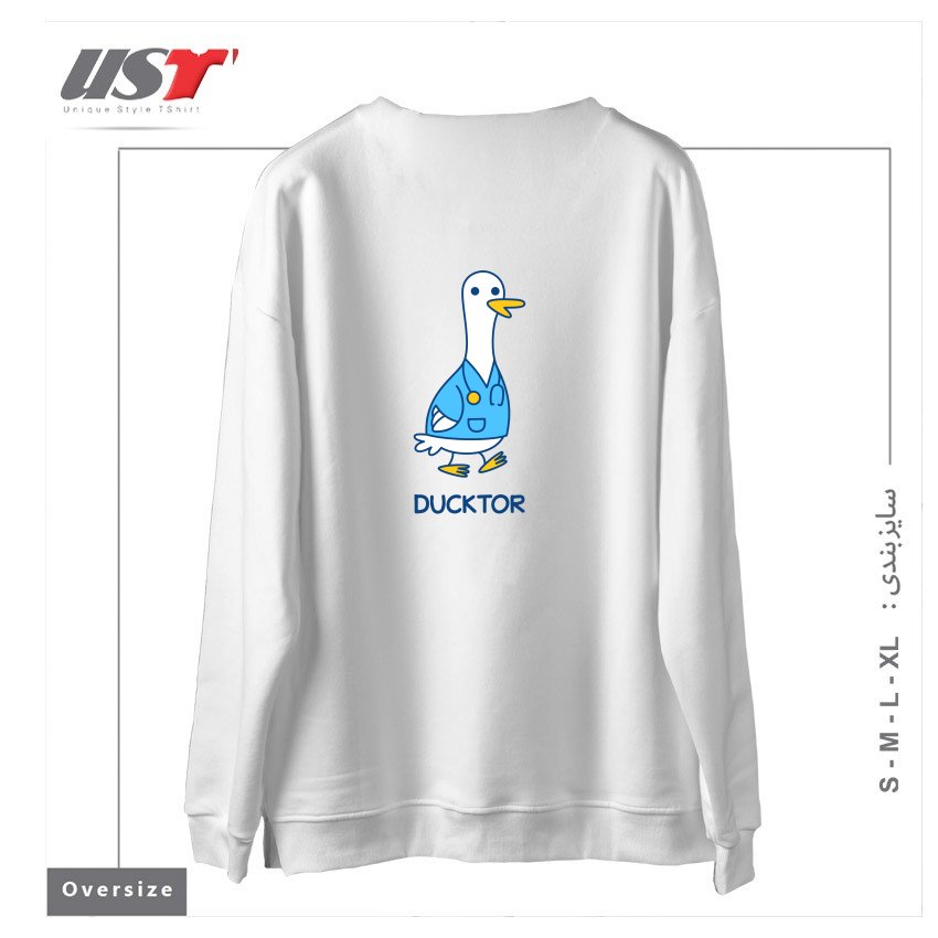 طرح DUCKTOR (DUCK DOCTOR) T-SHIRT سوییشرت اورسایزرنگ سفید