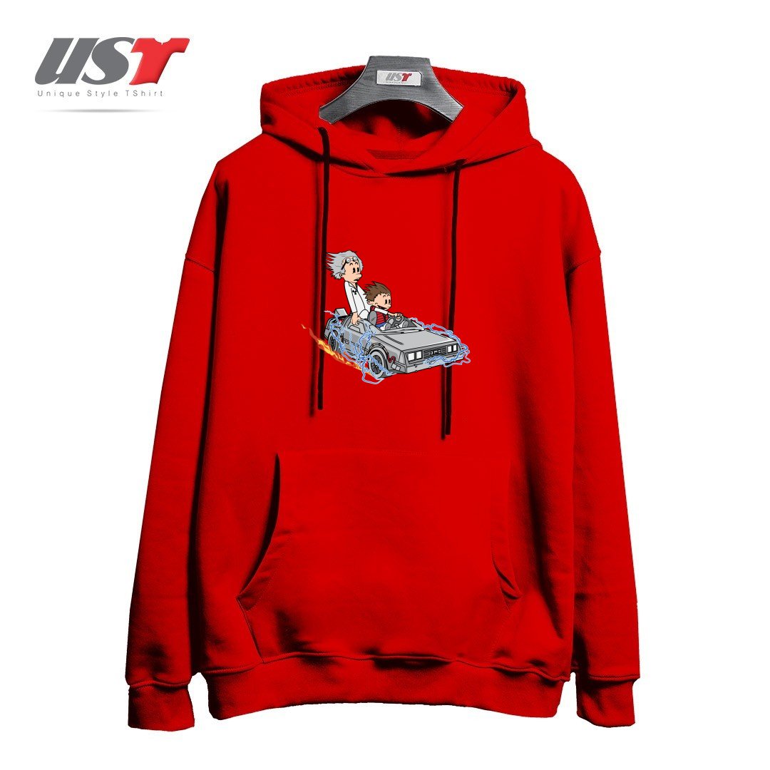 طرح GREAT SCOTT!32122150 هودی اورسایزرنگ قرمز