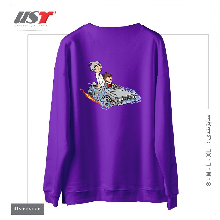 طرح GREAT SCOTT!32122150 سوییشرت اورسایزرنگ بنفش