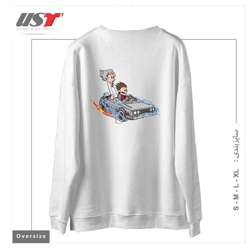 طرح GREAT SCOTT!32122150 سوییشرت اورسایزرنگ سفید