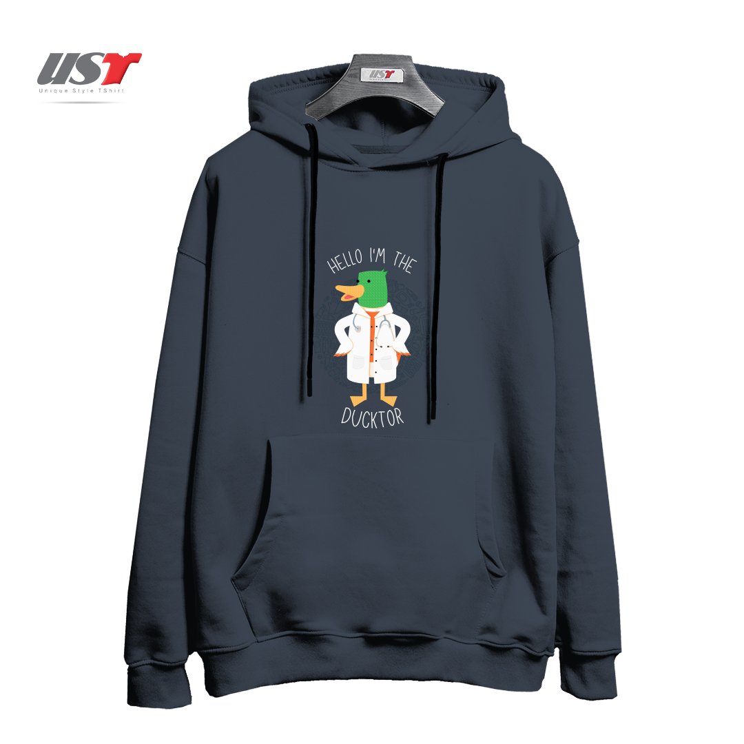 طرح HELLO I'M THE DUCKTOR (DUCK DOCTOR) هودی اورسایزرنگ دودی