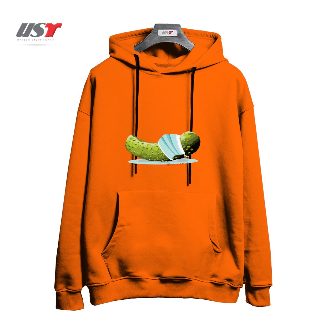 طرح ILL PICKLE هودی اورسایزرنگ نارنجی