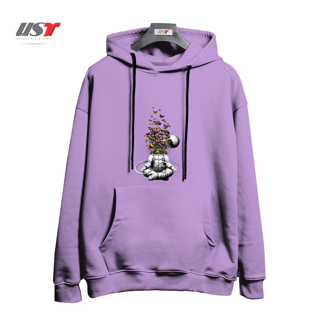 طرح RELEASE - MEDITATION BUTTERFLY COLLAGE هودی اورسایزرنگ یاسی