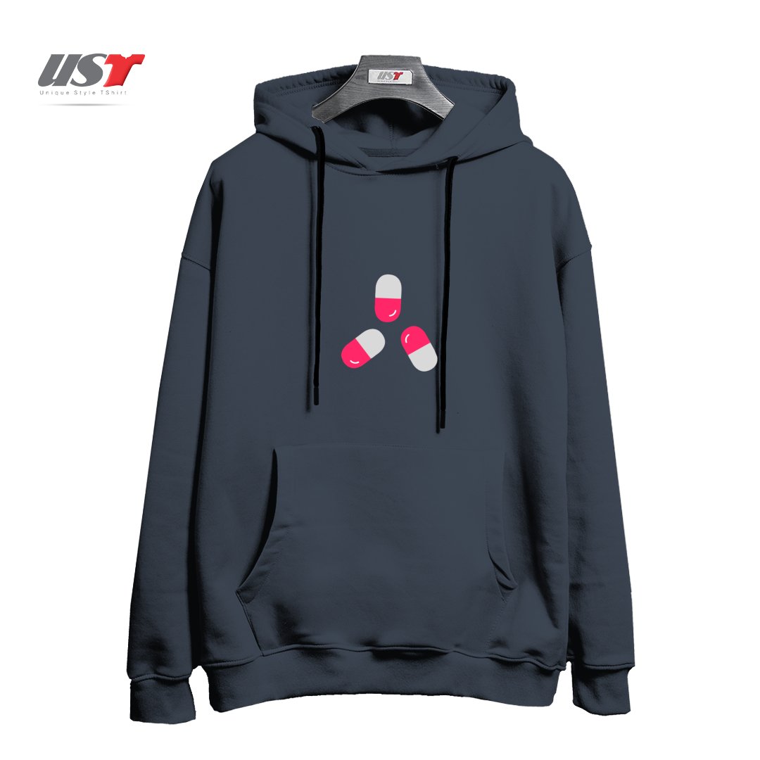 طرح MEDICINE PILLS هودی اورسایزرنگ دودی