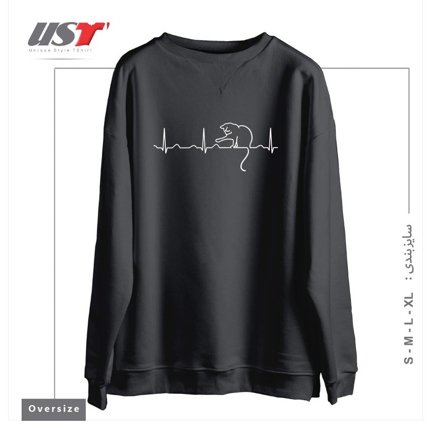 سوییشرت اورسایز طرح MY HEART BEATS FOR CATS56444