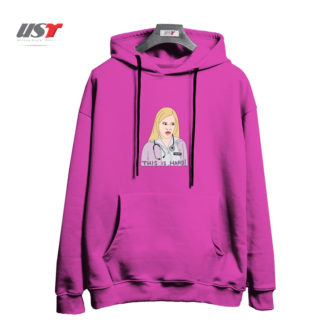 طرح NURSE TRAINEE PITTMAN هودی اورسایزرنگ صورتی