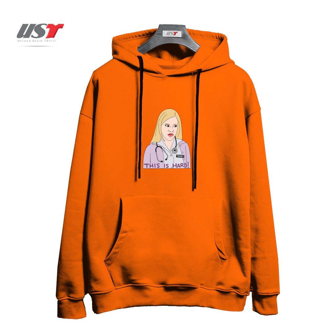 طرح NURSE TRAINEE PITTMAN هودی اورسایزرنگ نارنجی