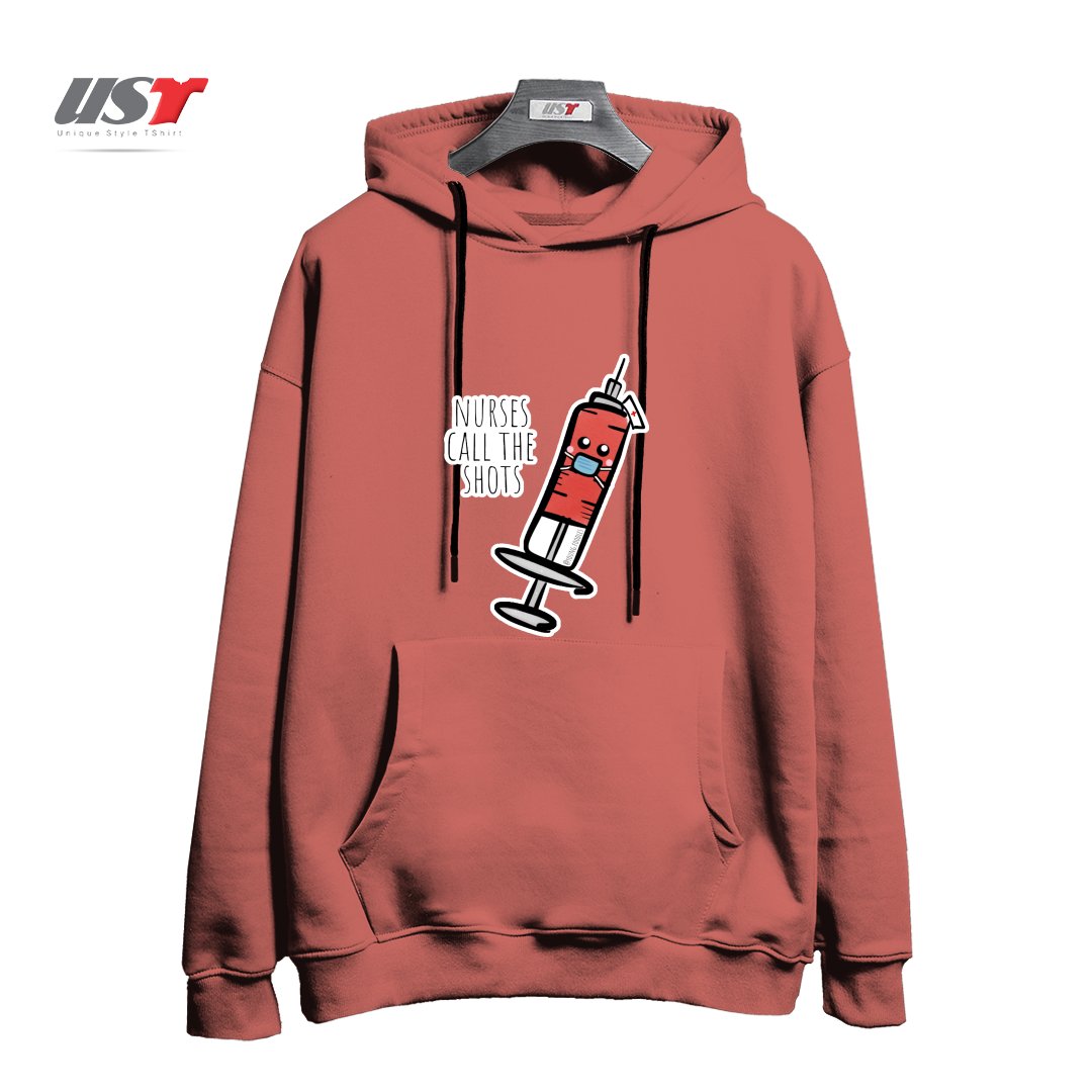 طرح NURSES CALL THE SHOTS هودی اورسایزرنگ آجری