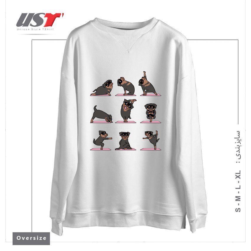 سوییشرت اورسایز طرح ROTTWEILER YOGA