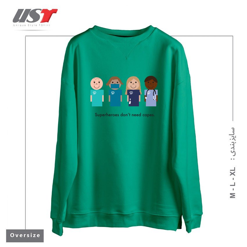 سوییشرت اورسایز طرح SUPERDOCS