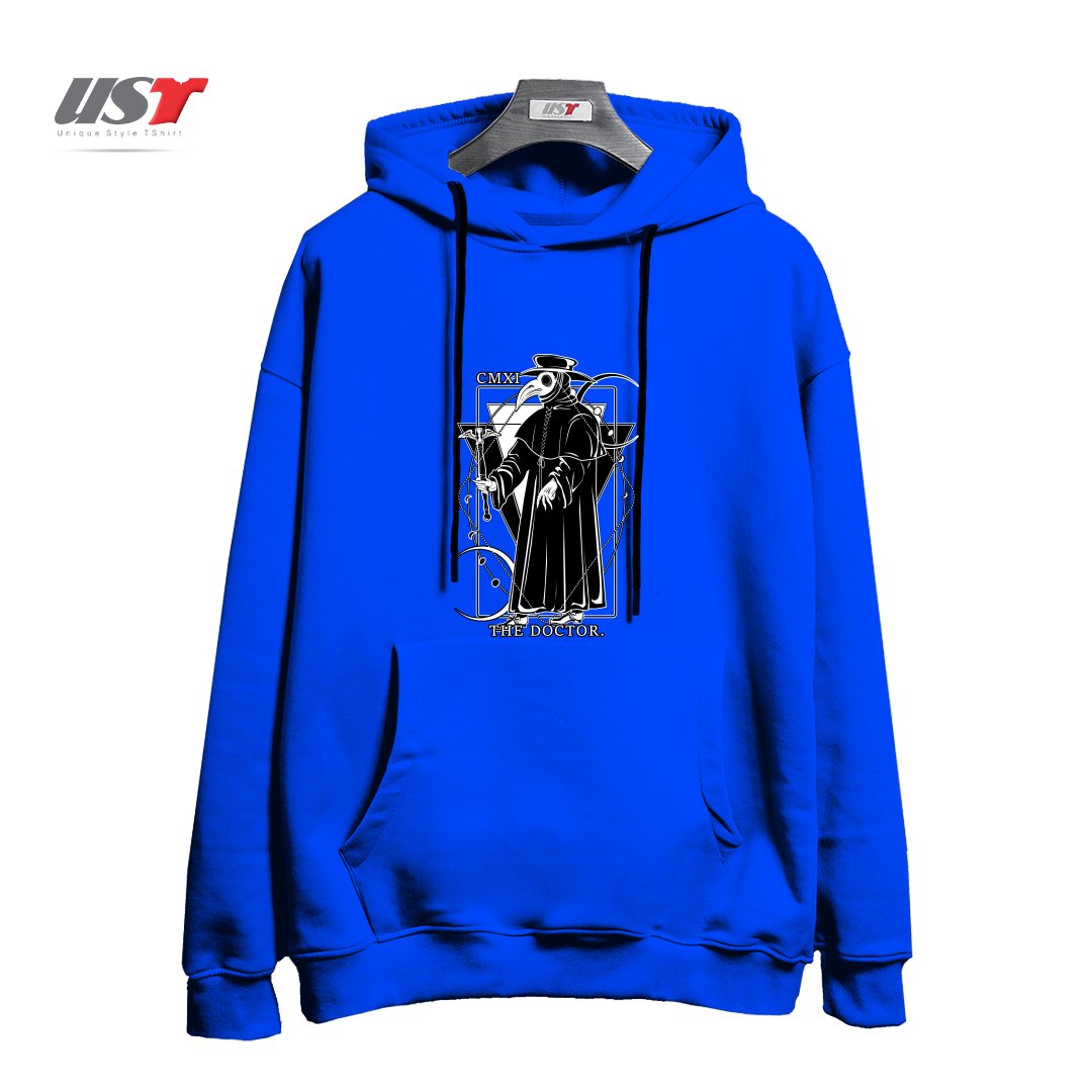 طرح THE DOCTOR54454 هودی اورسایزرنگ آبی شالی