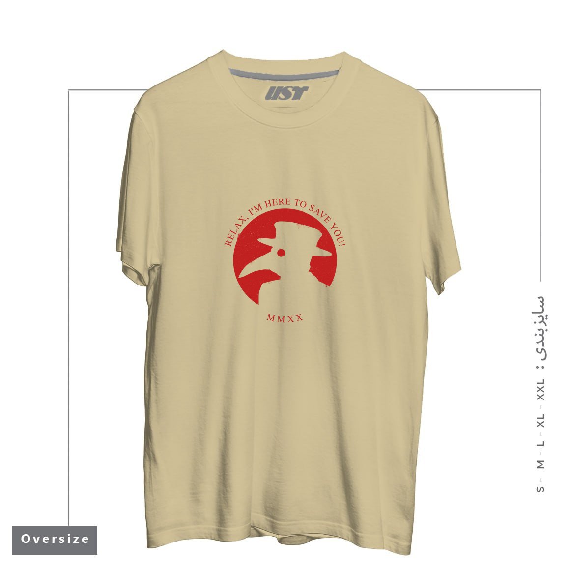 تیشرت اورسایز طرح THE PLAGUE DOCTOR -  CORONAVIRUS EDITION