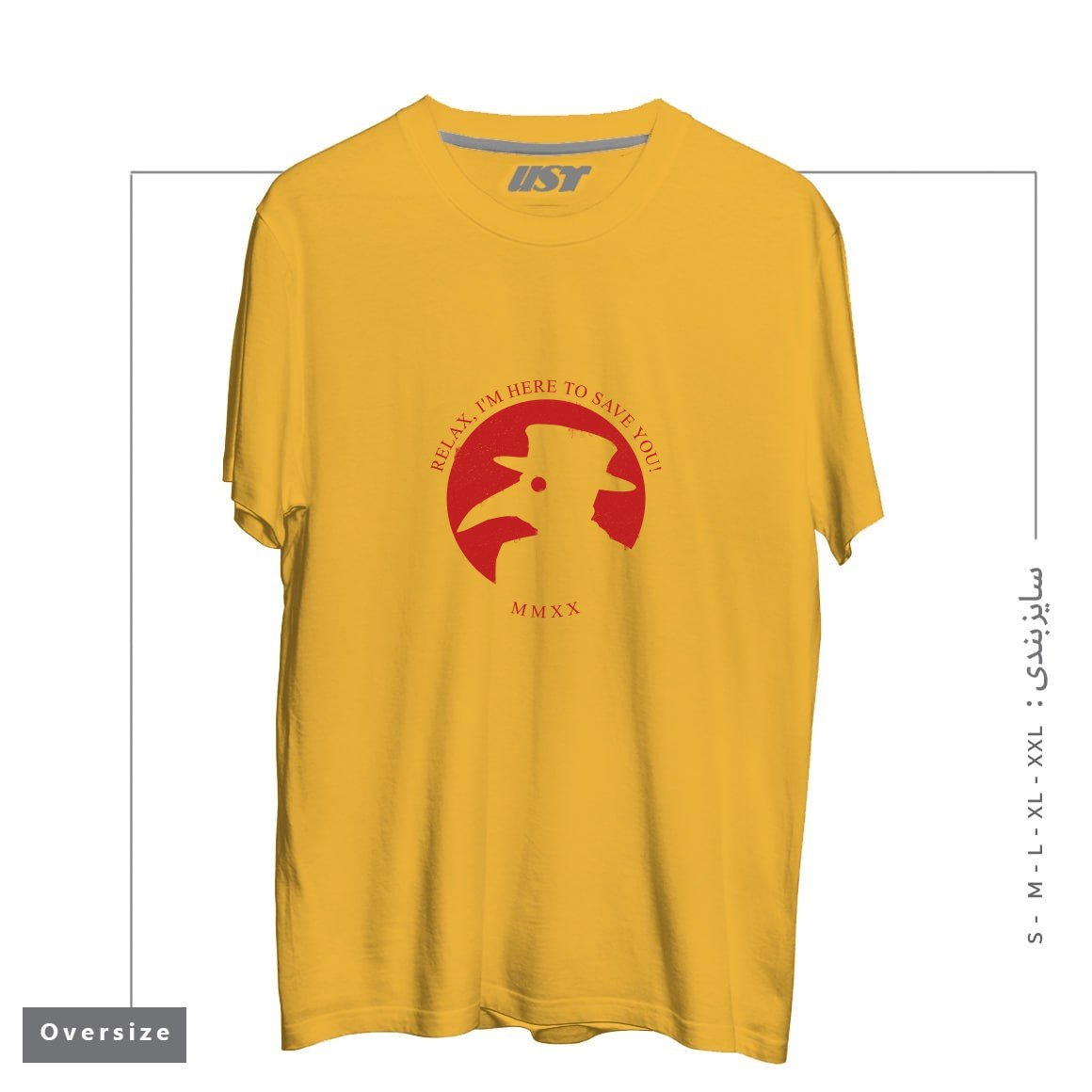 طرح THE PLAGUE DOCTOR -  CORONAVIRUS EDITION تیشرت اورسایزرنگ خردلی