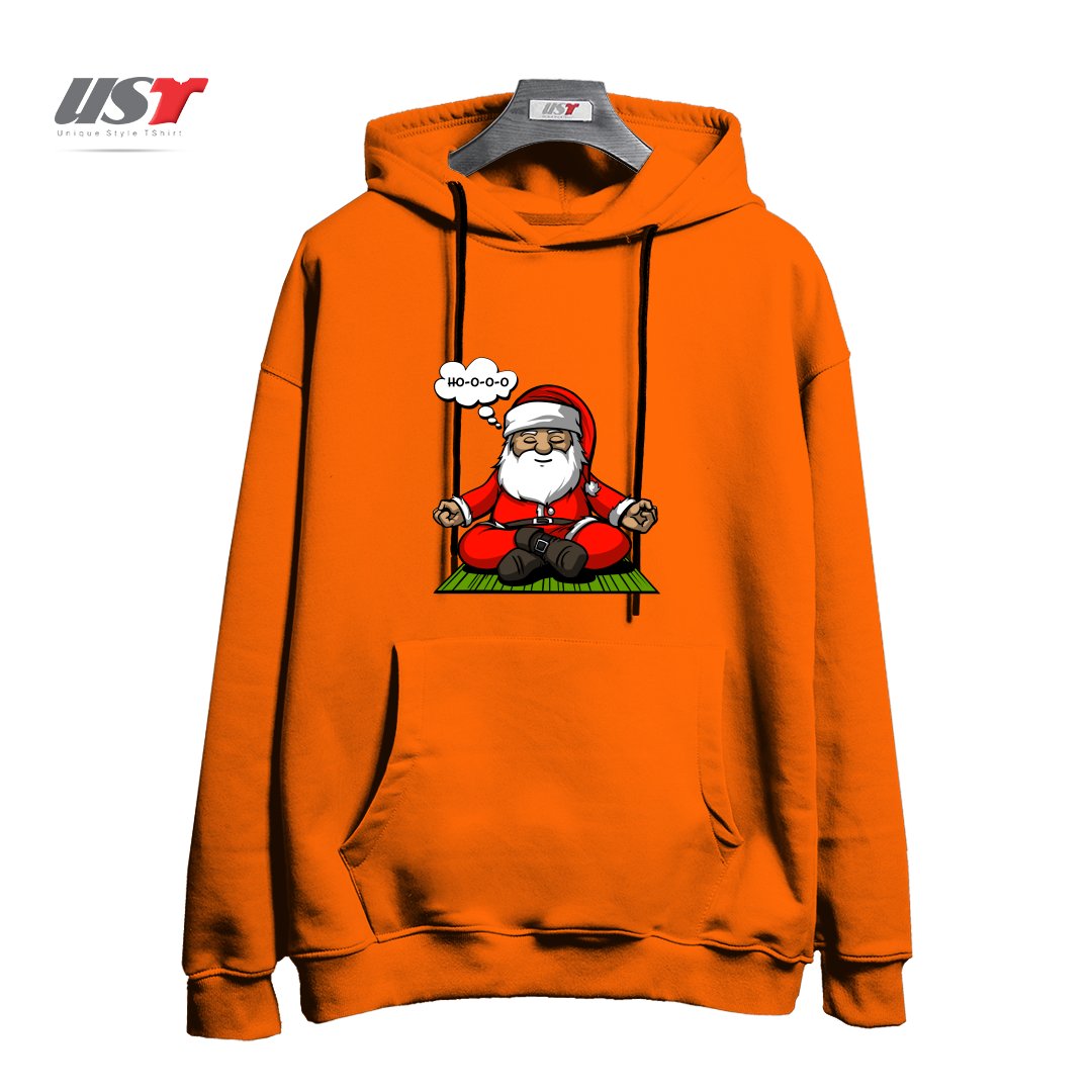 طرح SANTA MEDITATION هودی اورسایزرنگ نارنجی