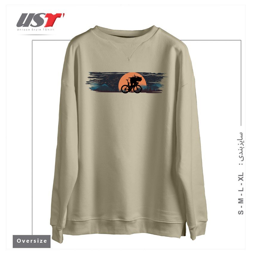 طرح ANIME BIKE PUNK GIRLS سوییشرت اورسایزرنگ نخودی