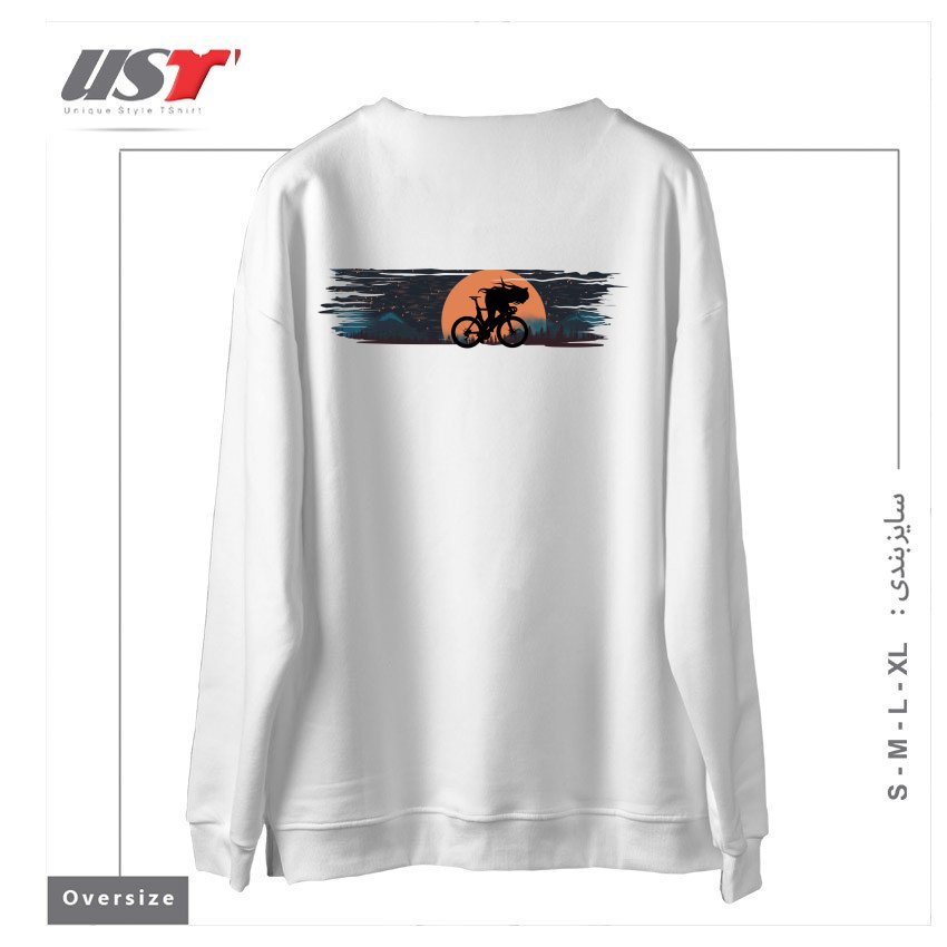 طرح ANIME BIKE PUNK GIRLS سوییشرت اورسایزرنگ سفید