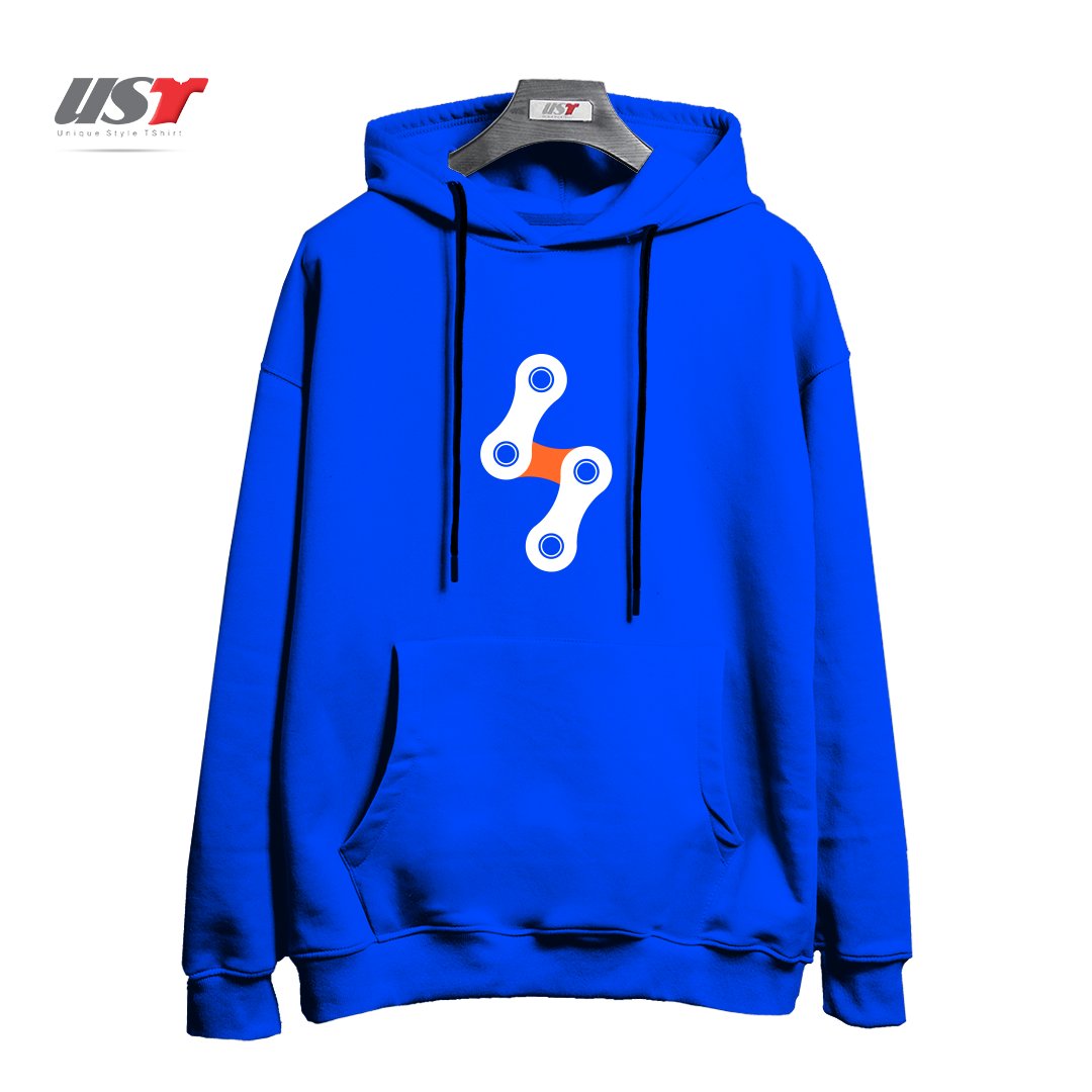 طرح BIKE BOLT - ORANGE هودی اورسایزرنگ آبی شالی