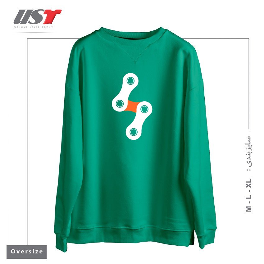 سوییشرت اورسایز طرح BIKE BOLT - ORANGE