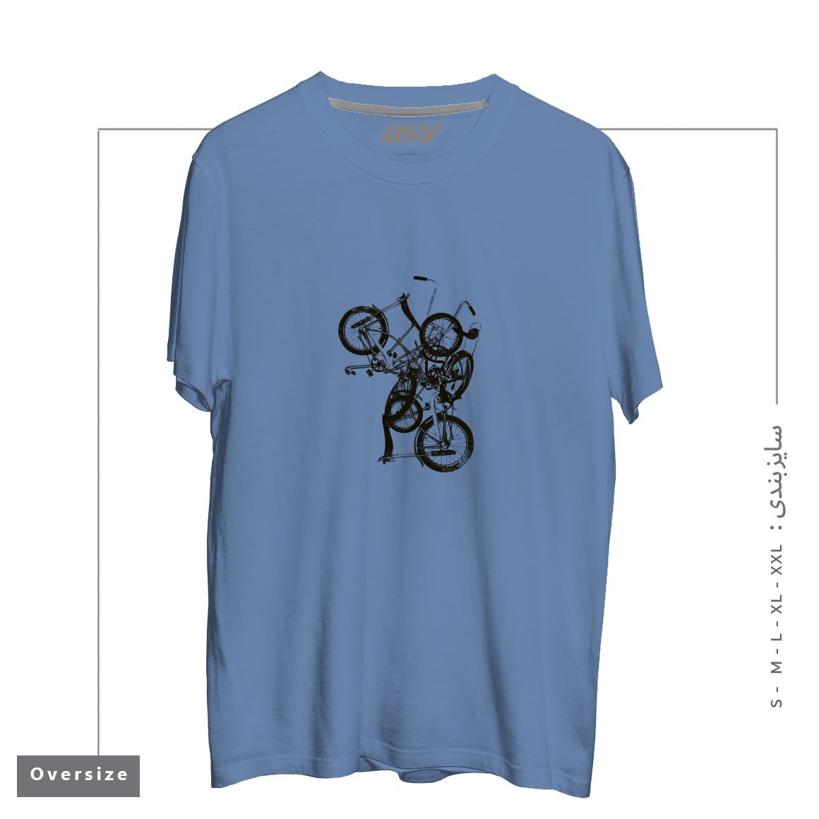 طرح BIKE CHAOS  ON SALE! تیشرت اورسایزرنگ آبی نفتی