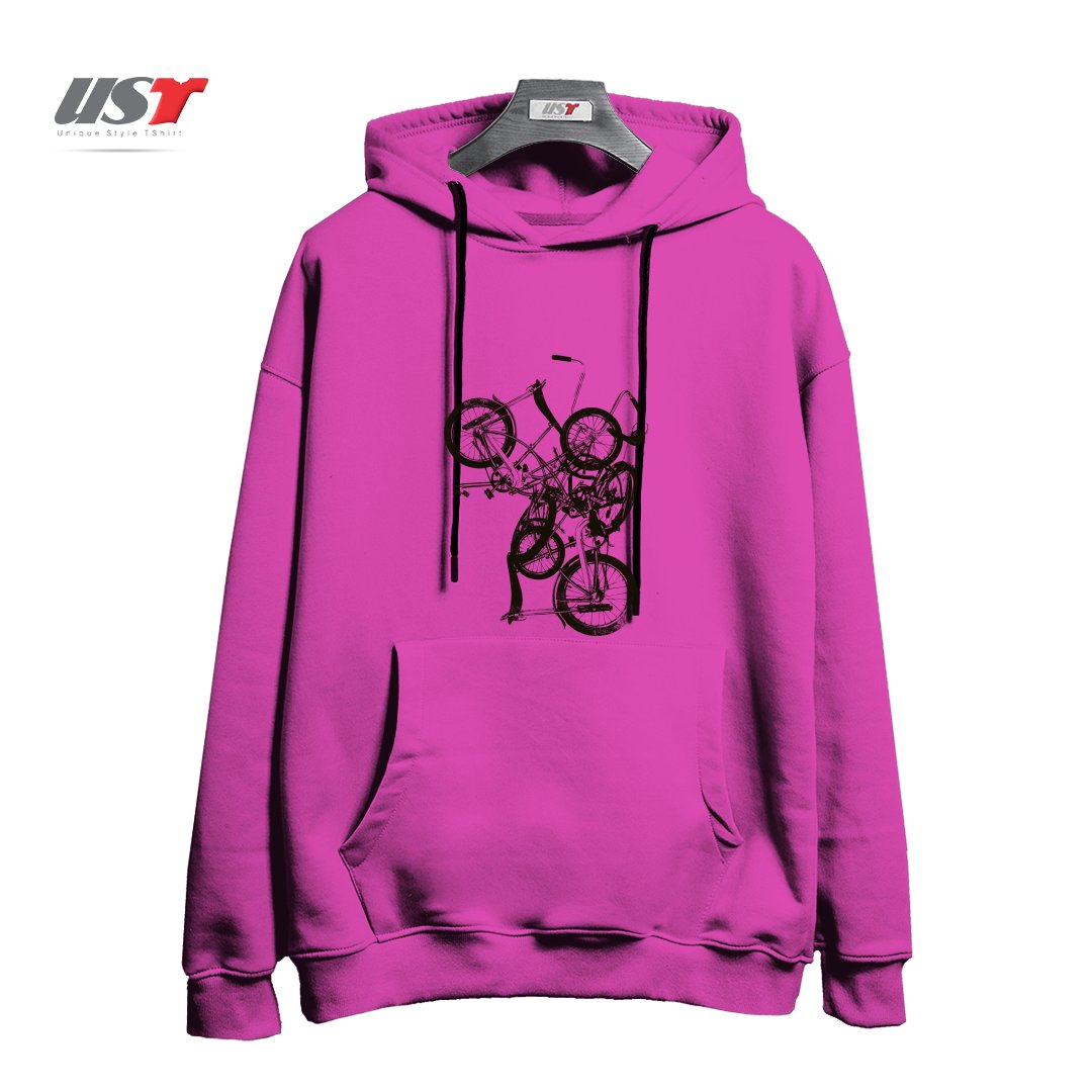 طرح BIKE CHAOS  ON SALE! هودی اورسایزرنگ صورتی