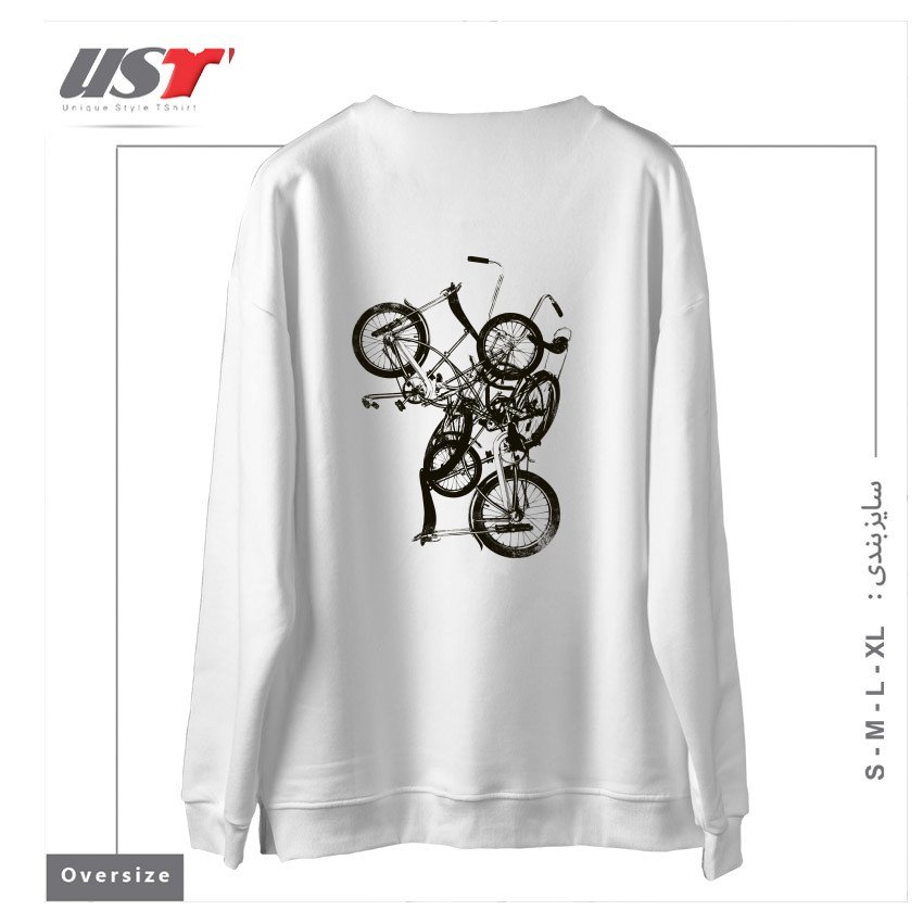 طرح BIKE CHAOS  ON SALE! سوییشرت اورسایزرنگ سفید