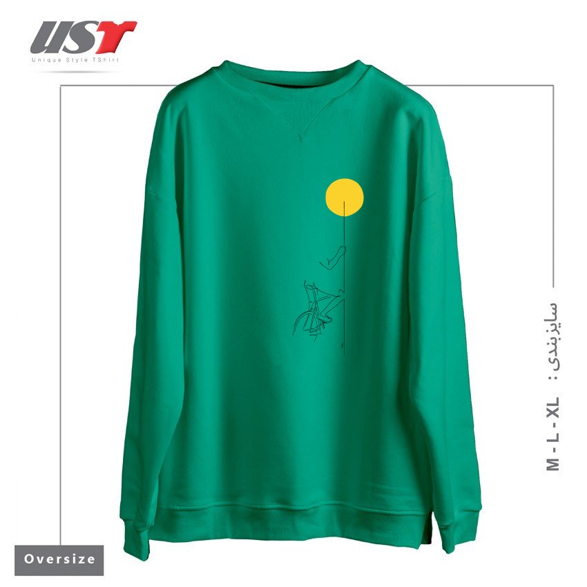 سوییشرت اورسایز طرح YELLOW BIKE