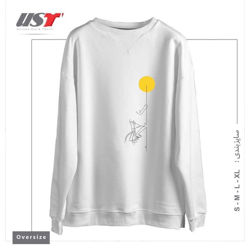 سوییشرت اورسایز طرح YELLOW BIKE