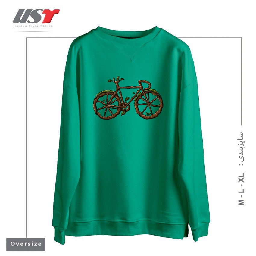 سوییشرت اورسایز طرح TREE BIKE