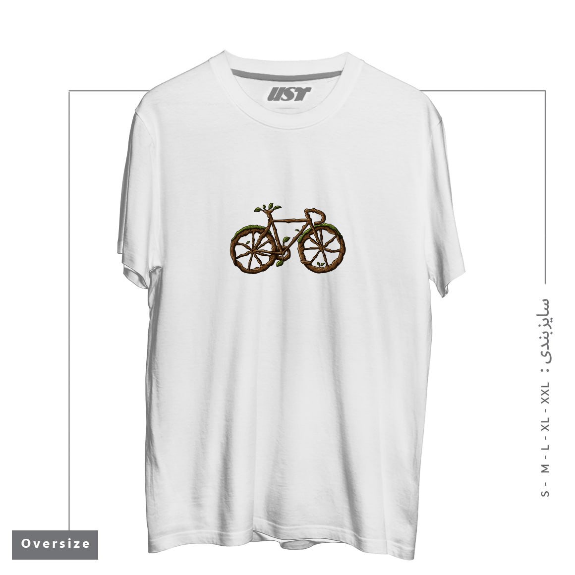 تیشرت اورسایز طرح TREE BIKE