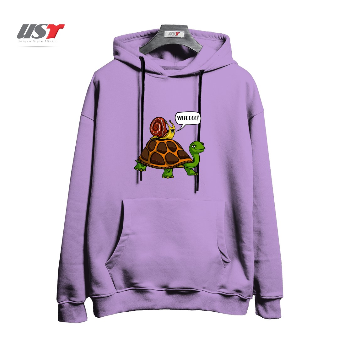 طرح SNAIL RIDING TURTLE هودی اورسایزرنگ یاسی