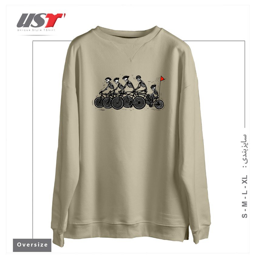 سوییشرت اورسایز طرح SKELETON BIKE TEAM