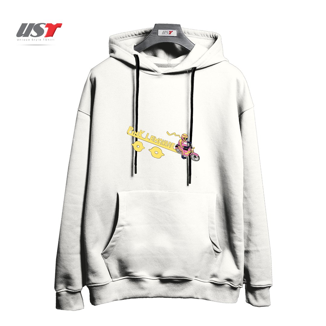 طرح RIDING THE LINE هودی اورسایزرنگ سفید