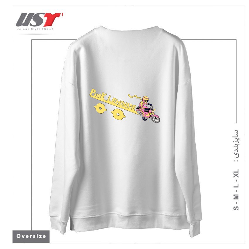 طرح RIDING THE LINE سوییشرت اورسایزرنگ سفید