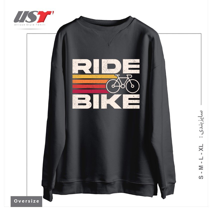 سوییشرت اورسایز طرح RIDE BIKE